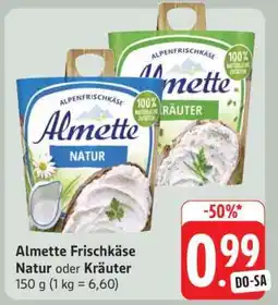 Edeka Almette Frischkäse Natur oder Kräuter Angebot