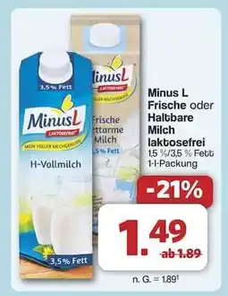 Famila Nord Ost Minus L Frische oder Haltbare Milch Angebot