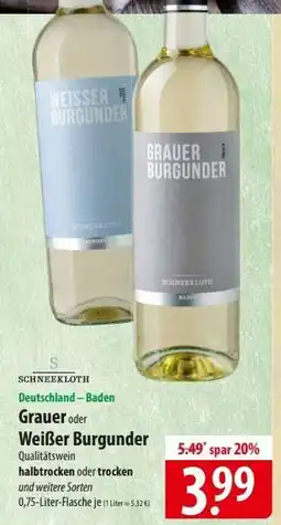 Famila Nord Ost Grauer oder Weißer Burgunder Angebot