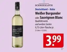 Famila Nord Ost Weißer Burgunder oder Sauvignon Blanc Angebot
