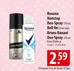 Famila Nord Ost Rexona Nonstop Deo-Spray / Roll On / Bruno Banani Deo-Spray Angebot