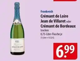 Famila Nord Ost Crémant de Loire Jean de Villaret oder Crémant de Bordeaux Angebot