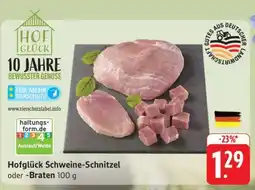 Edeka Hofglück Schweine-Schnitzel oder -Braten Angebot