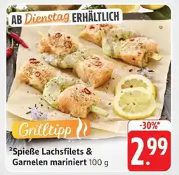 Edeka Spieße Lachsfilets & Garnelen mariniert Angebot