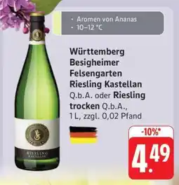 Edeka Württemberg Besigheimer Felsengarten Riesling Kastellan Angebot