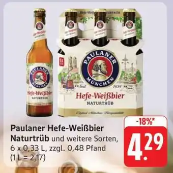 Edeka Paulaner Hefe-Weißbier Naturtrüb Angebot