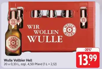 Edeka Wulle Vollbier Hell Angebot