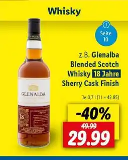 Lidl Glenalba Blended Scotch Whisky 18 Jahre Sherry Cask Finish Angebot