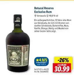 Lidl BOTUCAL Reserva Exclusiva Rum Angebot