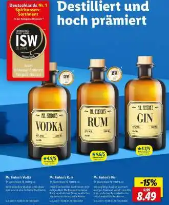 Lidl Mr. Finton’s Gin Angebot