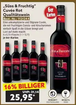 Norma „Süss & Fruchtig“ Cuvée Rot Qualitätswein Angebot