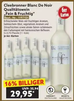 Norma Cleebronner Blanc De Noir Qualitätswein „Fein & Fruchtig“ Angebot