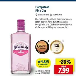 Lidl Hampstead Pink Gin Angebot