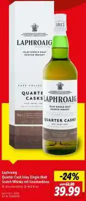 Lidl Laphroaig Quarter Cask Islay Single Malt Scotch Whisky mit Geschenkbox Angebot