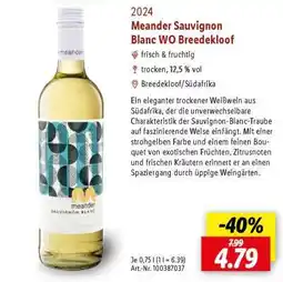Lidl Meander Sauvignon Blanc WO Breedekloof Angebot