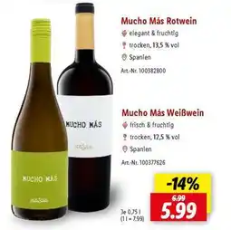 Lidl Mucho Más Weißwein Angebot