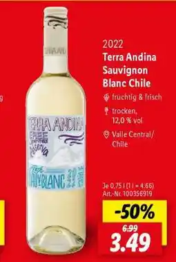Lidl Terra Andina Sauvignon Blanc Chile Angebot