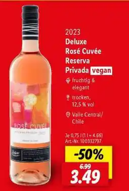 Lidl Deluxe Rosé Cuvée Reserva Privada vegan Angebot