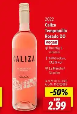 Lidl Caliza Tempranillo Rosado DO vegan Angebot