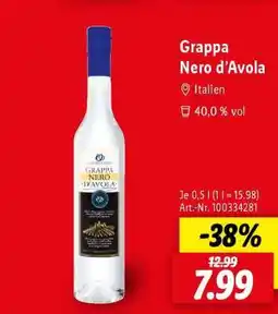 Lidl Grappa Nero d’Avola Angebot