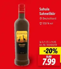 Lidl Sahula Sahnelikör Angebot