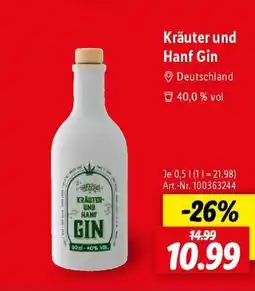 Lidl Kräuter und Hanf Gin Angebot