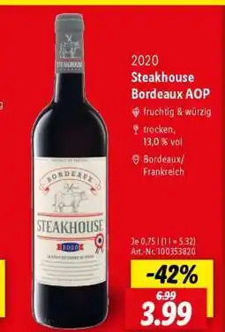 Lidl Steakhouse Bordeaux AOP Angebot