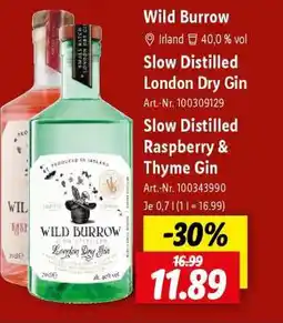 Lidl Wild Burrow Slow Distilled London Dry Gin Angebot