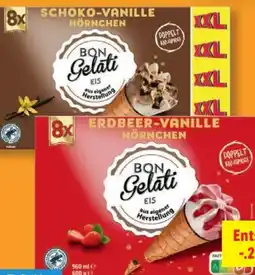 Lidl Bon Gelati Waffeltüten Schoko-Vanille XXL Angebot