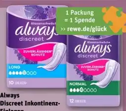 REWE Center Always Discreet Inkontinenz-Einlagen Angebot