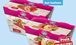 PENNY Sachsenmilch Unsere Minis Pfirsich Maracuja Angebot