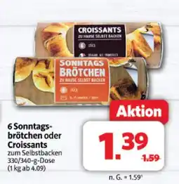 Markant Sonntagsbrötchen oder croissants Angebot