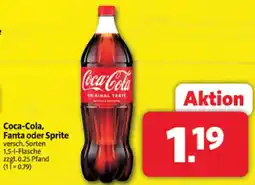 Markant Coca-cola, fanta oder sprite Angebot