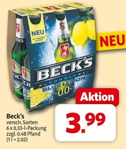 Markant Beck's blue lemon 0.0 Angebot