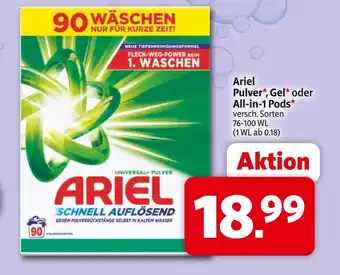 Markant Ariel pulver, gel oder all-in-1 pods Angebot