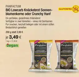 Vitalia Panifactum bio lowcarb knäckebrot sonnenblumenkerne oder crunchy hanf Angebot