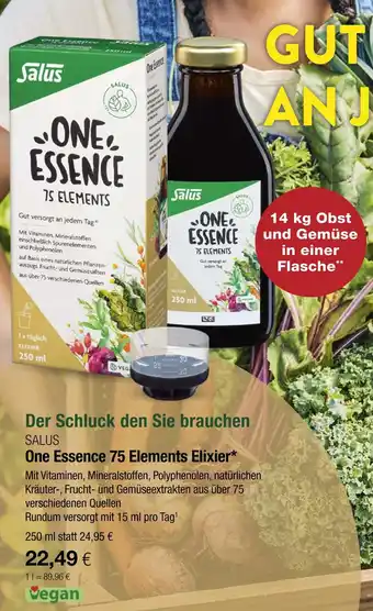 Vitalia Salus one essence 75 elements elixier Angebot
