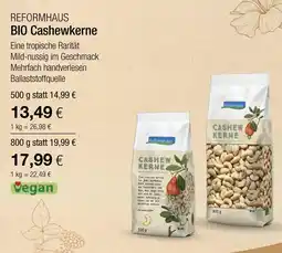 Vitalia Reformhaus bio cashewkerne Angebot