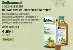 Vitalia Schoenenberger bio naturreiner pflanzensaft kartoffel Angebot