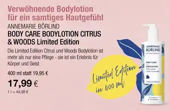 Vitalia Annemarie börlind body care bodylotion citrus & woods limited edition Angebot