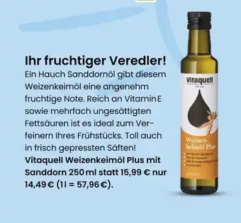 Vitalia Vitaquell weizenkeimöl plus mit sanddorn Angebot