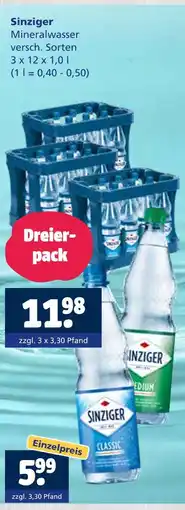 Getränkewelt Sinziger mineralwasser Angebot