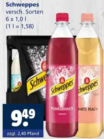 Getränkewelt Schweppes pomegranate oder white peach Angebot
