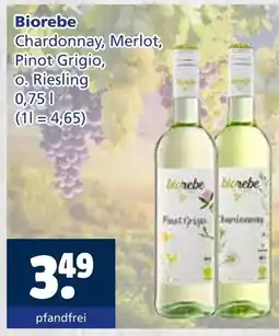 Getränkewelt Biorebe chardonnay, merlot, pinot grigio, o. riesling Angebot