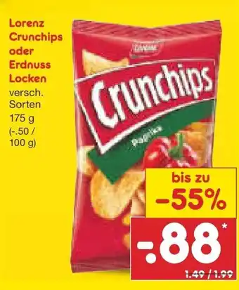 Netto Marken-Discount Lorenz Crunchips oder Erdnusslocken 175g Angebot