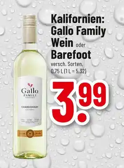 trinkgut Gallo family wein oder barefoot Angebot
