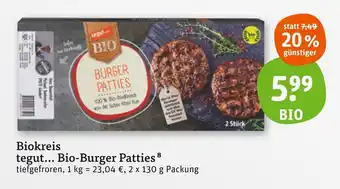 tegut Biokreis bio-burger patties Angebot