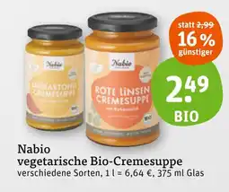 tegut Nabio vegetarische bio-cremesuppe Angebot