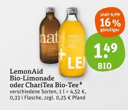 tegut Lemonaid bio-limonade oder charitea bio-tee Angebot