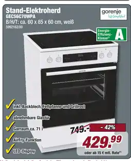 Poco Gorenje stand-elektroherd Angebot